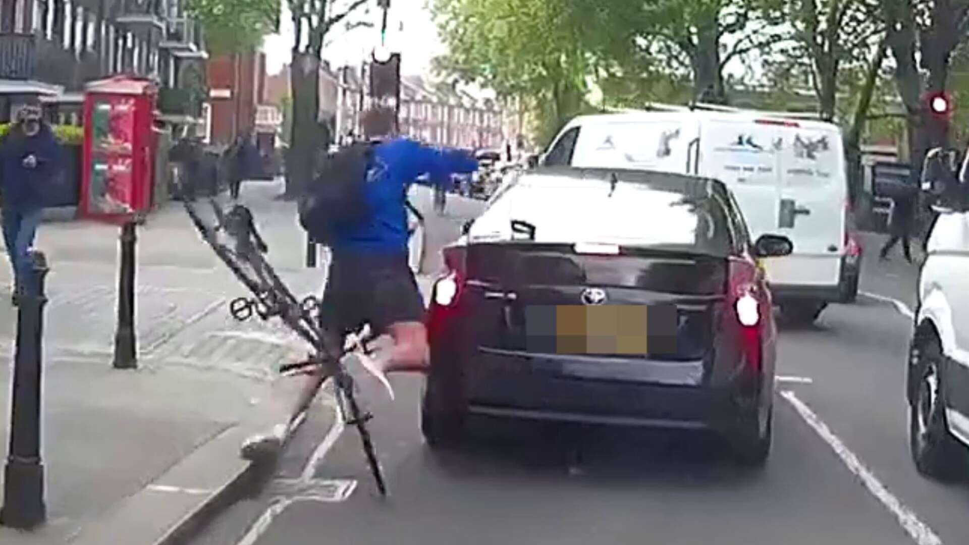 Watch cyclist fly into road rage crashing into car - but driver made key error