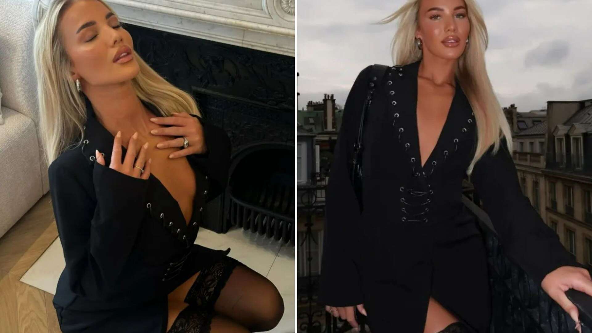 Love Island's Grace stuns as she strips to lace stockings for sizzling shoot