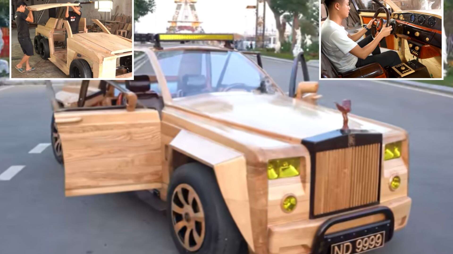 I built a 6-wheel ‘Rolls-Royce’ for my KID out of wood - he can even DRIVE it