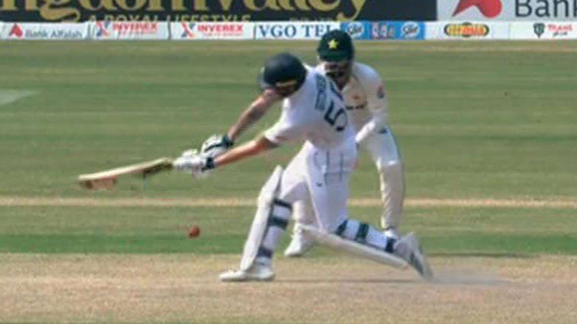 Watch Ben Stokes fall to 'extraordinary dismissal' after losing his bat