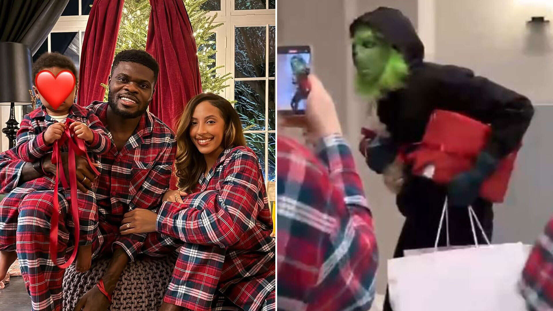 Partey shares video of the Grinch stealing presents before family photo