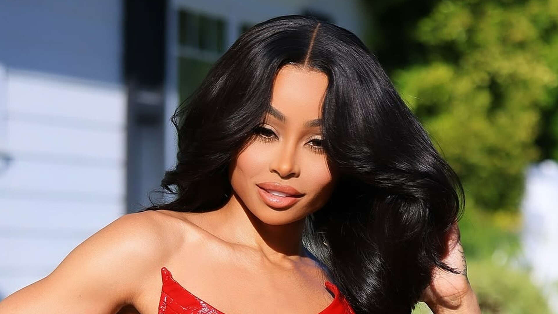 Blac Chyna reveals drastic weight loss and much smaller chest in red leather