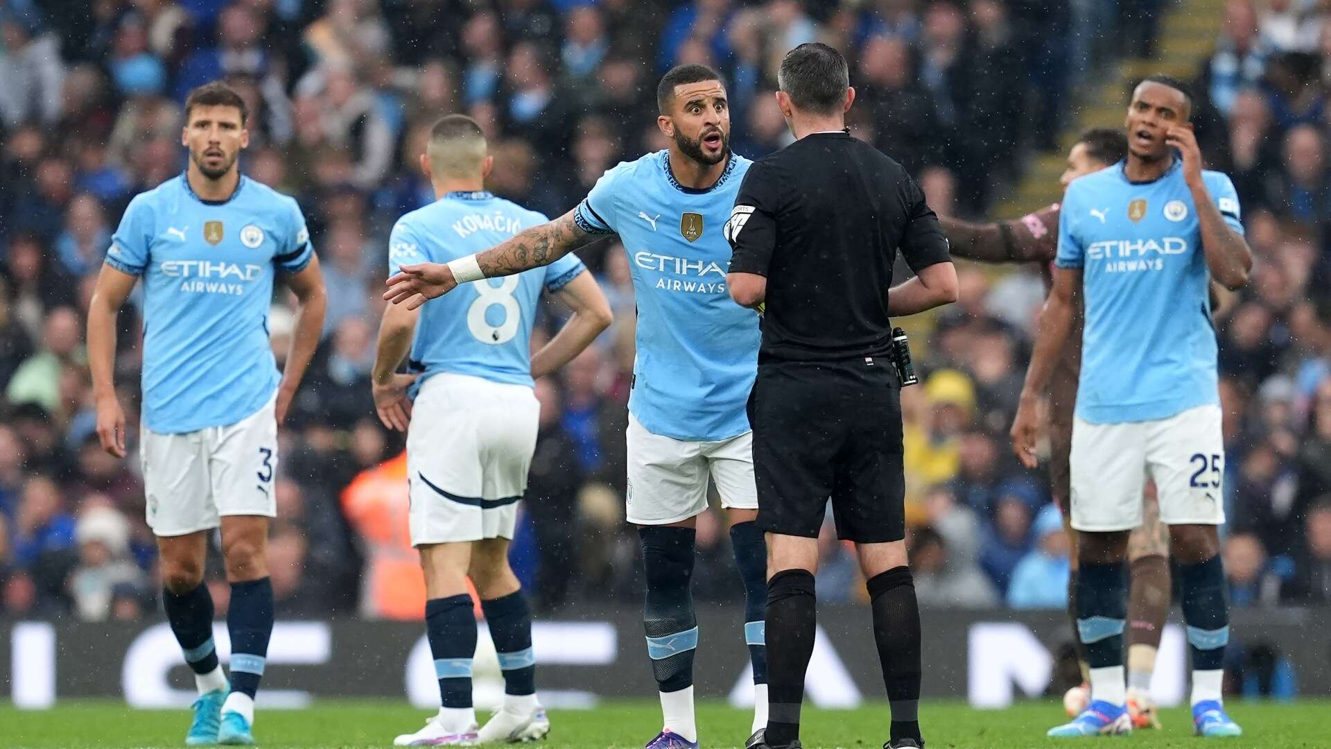 Walker confronts ref Michael Oliver in tunnel over crucial moment cameras missed