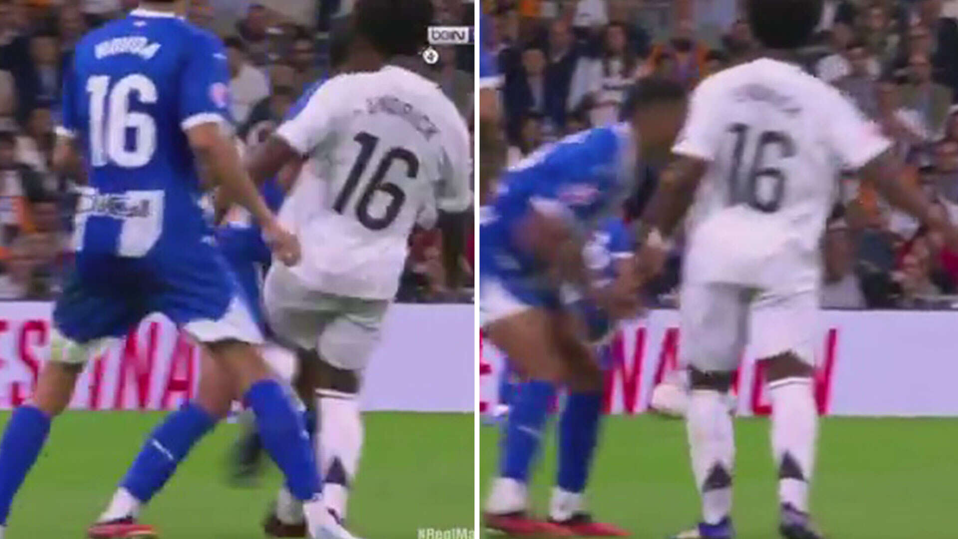 Fans left stunned as Real star Endrick escapes red card for kneeing rival in groin