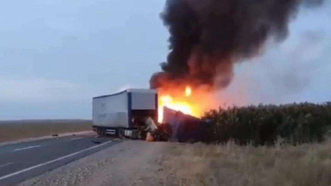 Оба авто мгновенно загорелись: семь человек погибли в ДТП в Жамбылской области