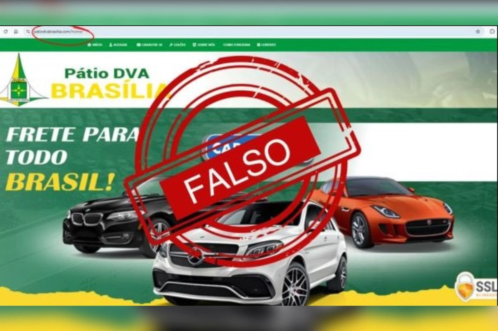 Leilão falso: Detran-DF alerta sobre golpe aplicado por site