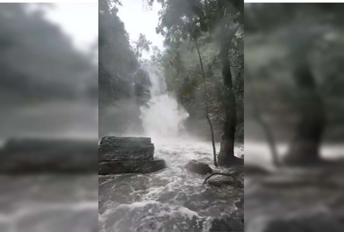 Vídeo impressionante mostra tromba d’água em cachoeira da Chapada