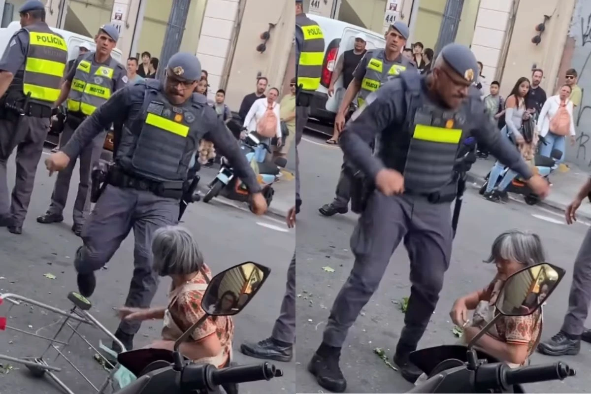 Vídeo: PMs fazem abordagem violenta contra idosa no centro de SP