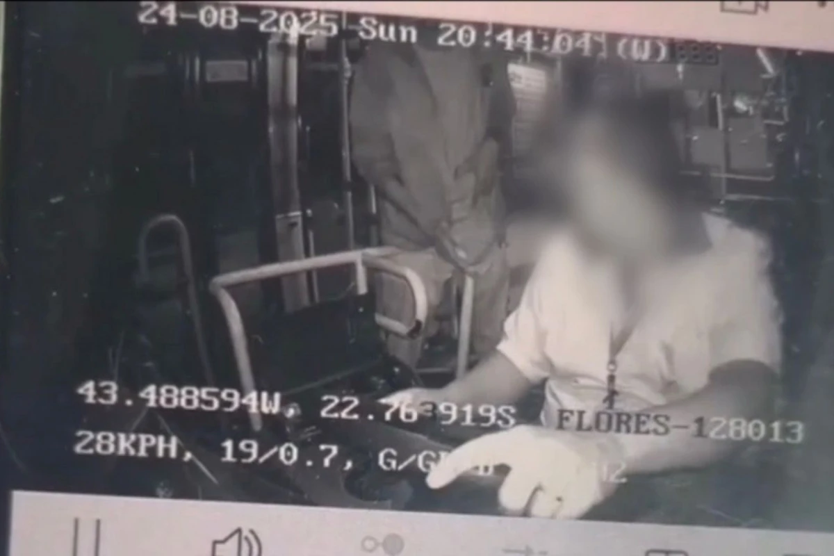 Vídeo: motorista bate ônibus em poste após reagir e lutar com bandido