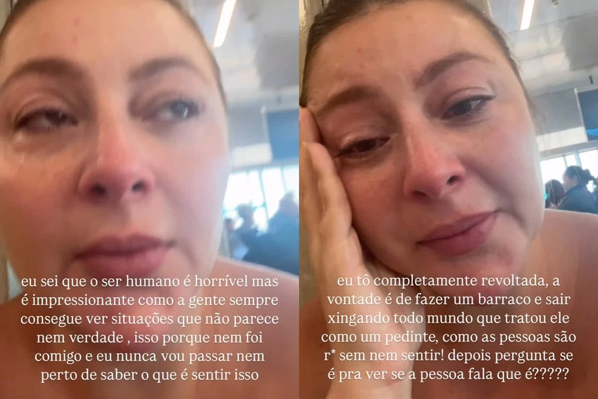 Letticia Munniz chora ao denunciar racismo contra idoso em aeroporto