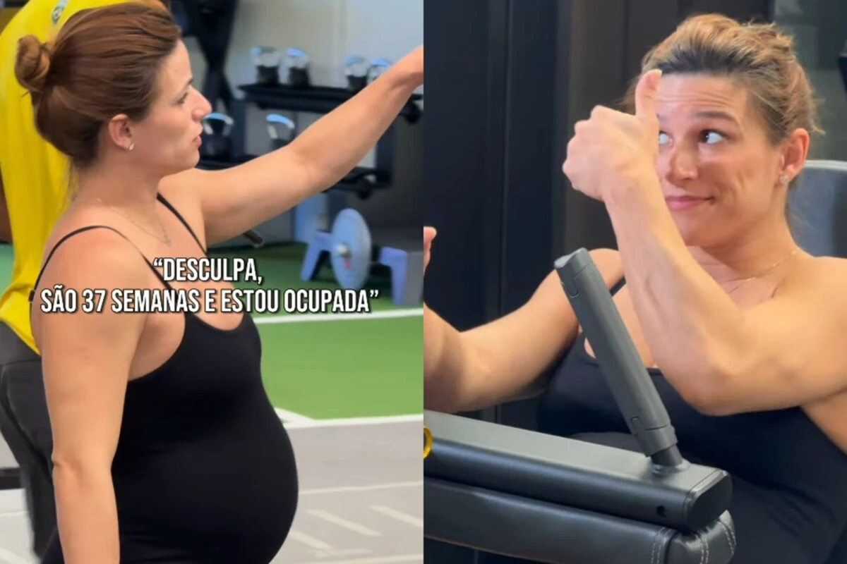 Vídeo: Jade Barbosa mostra rotina de treinos com 9 meses de gravidez