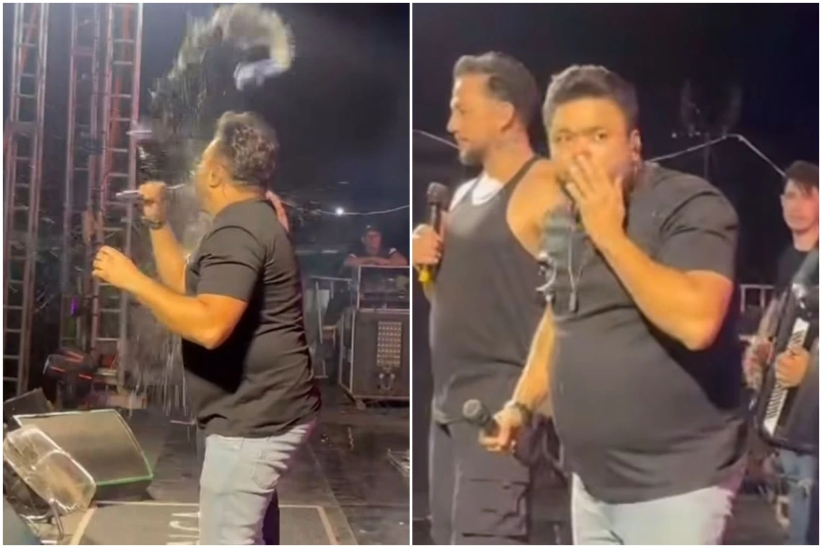 Vídeo: cantor de forró é agredido em show e fica com o rosto sangrando