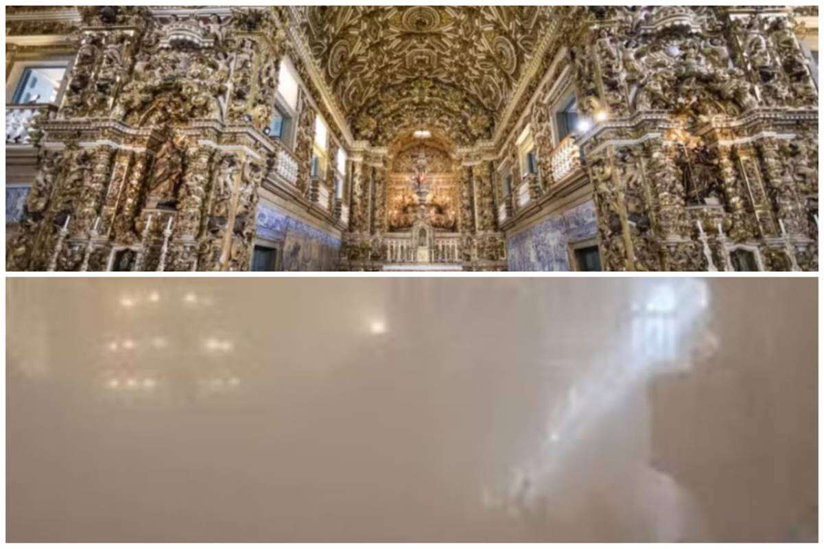 Veja antes e depois de “igreja do ouro” onde teto caiu e matou turista