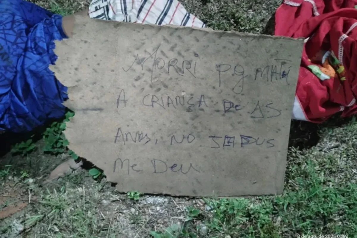 Corpo de homem é encontrado com bilhete: “Morri porque matei criança”