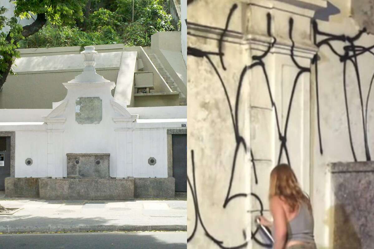 O que é o Chafariz da Glória, monumento histórico pichado no RJ