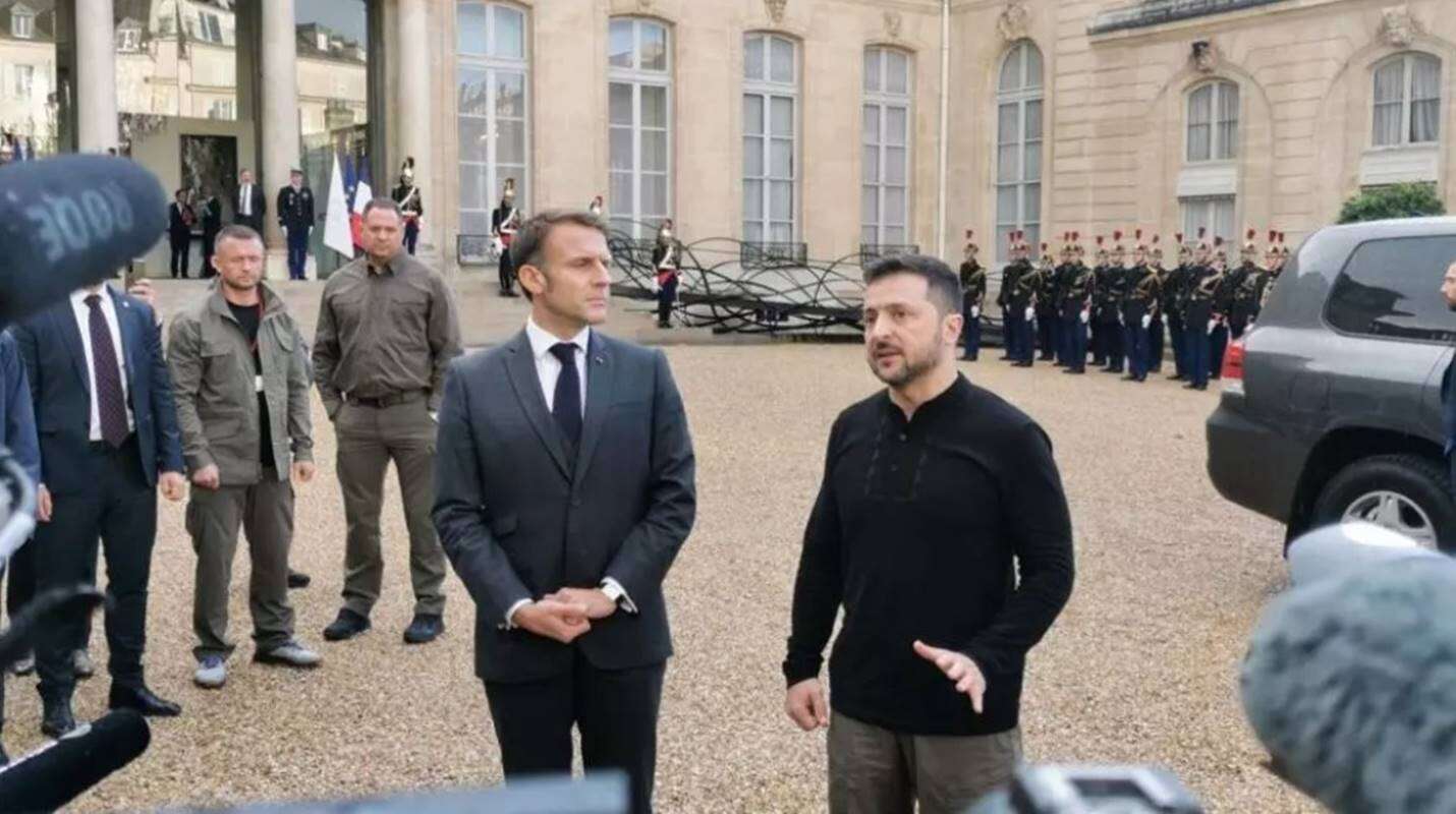 Zelensky pede a Macron e espera que tropas francesas lutem na Ucrânia