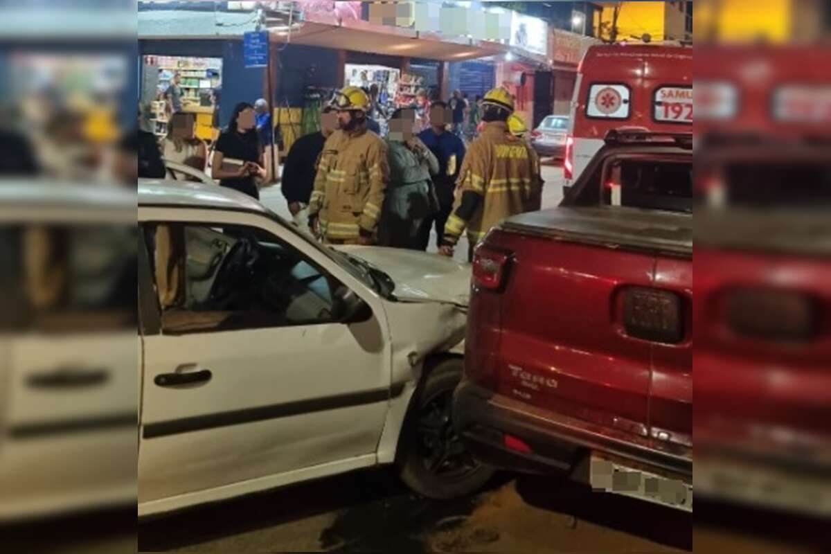 Vídeo: bêbada, mulher fica ferida após bater em carro de pastor no DF