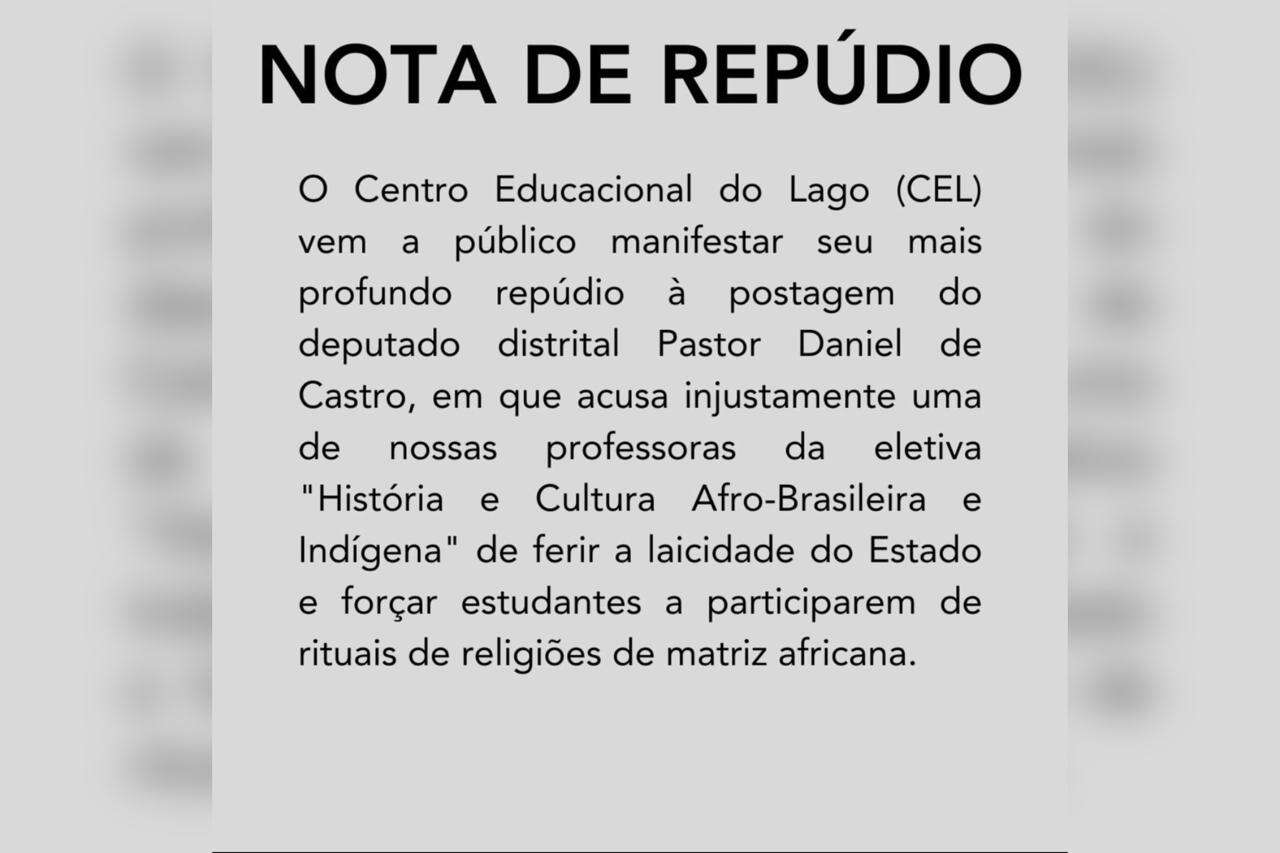 Deputado acusa escola de ensinar “magia e religião afro” em aula optativa