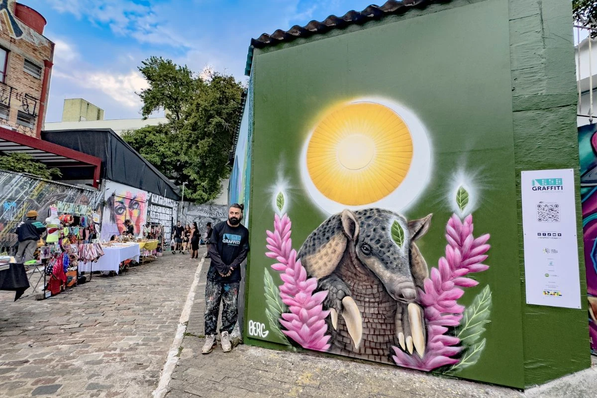Grafite para cegos simboliza inclusão no coração de Pinheiros, em SP