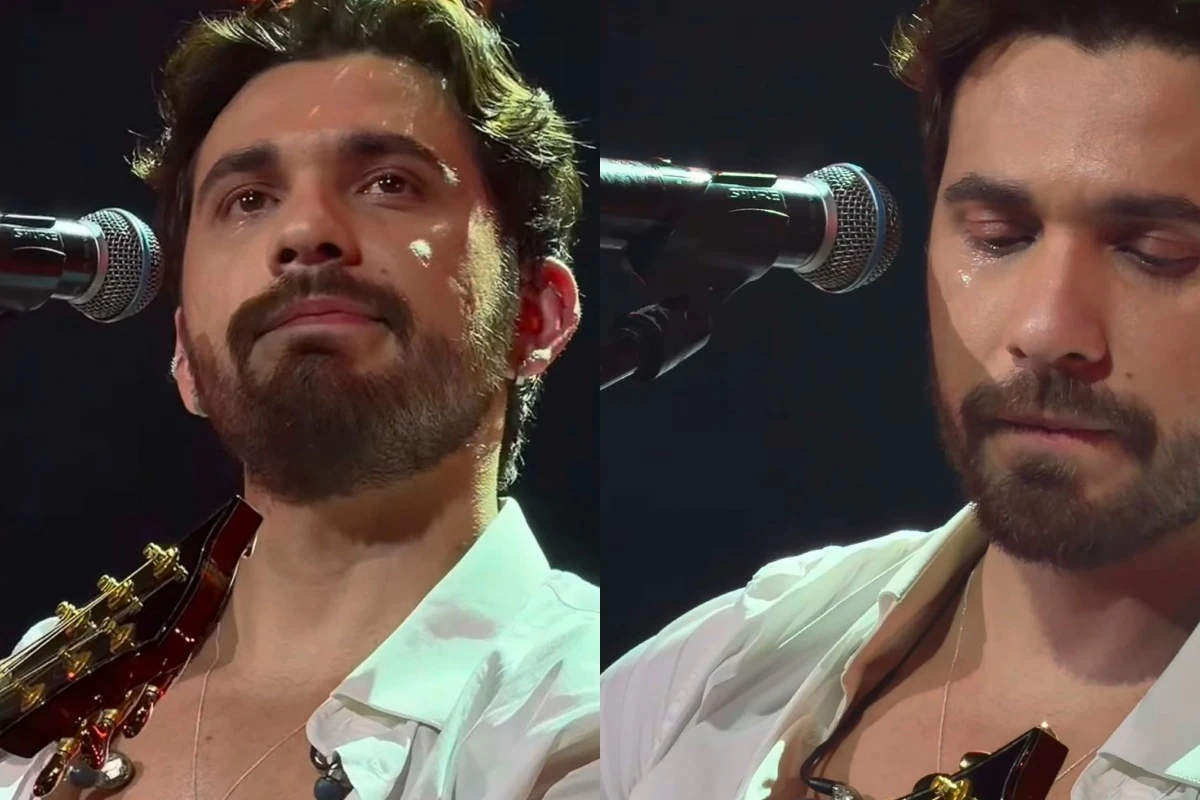 Gustavo Mioto chora ao cantar música sobre desilusão amorosa