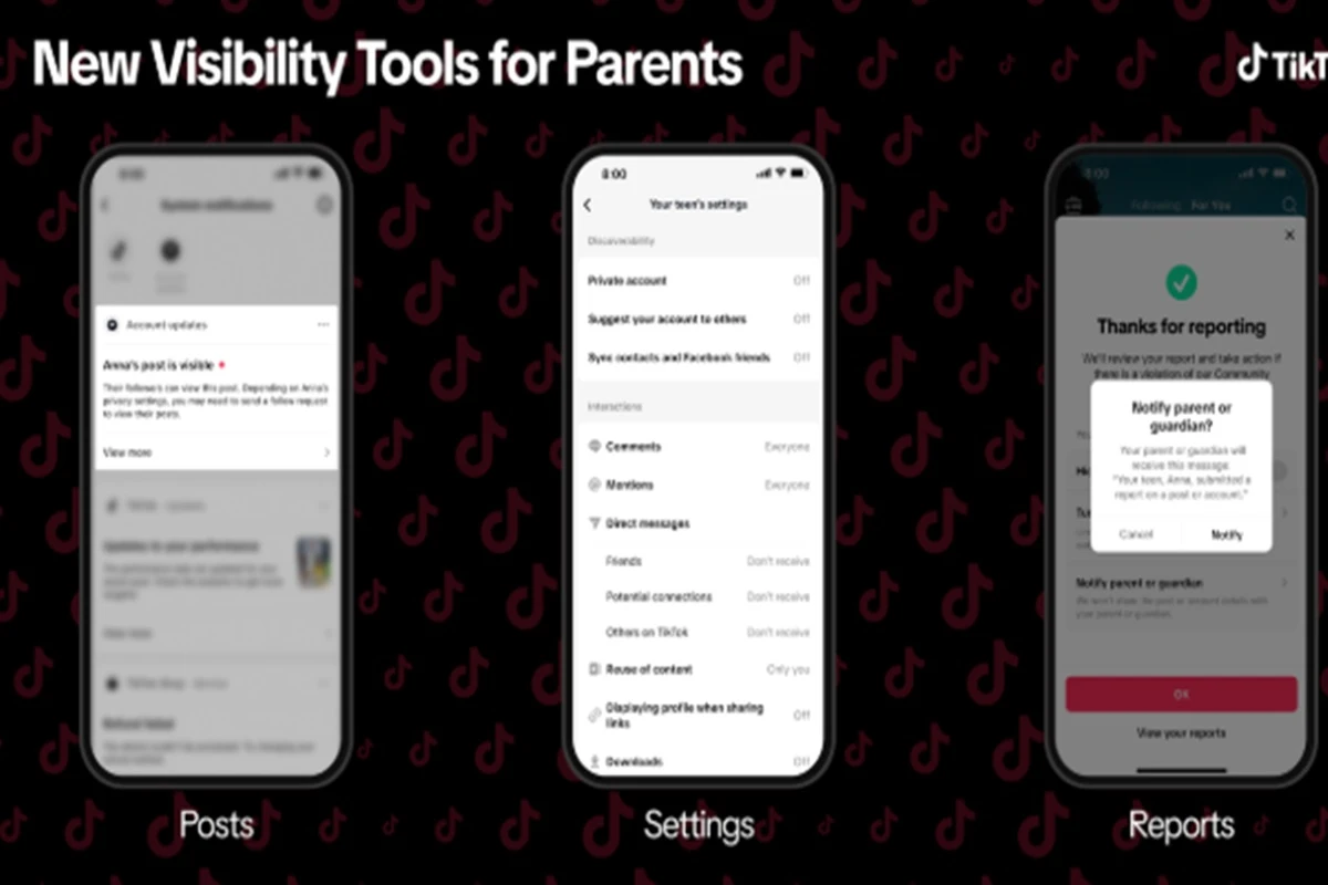 TikTok notificará pais sobre publicações de filhos adolescentes