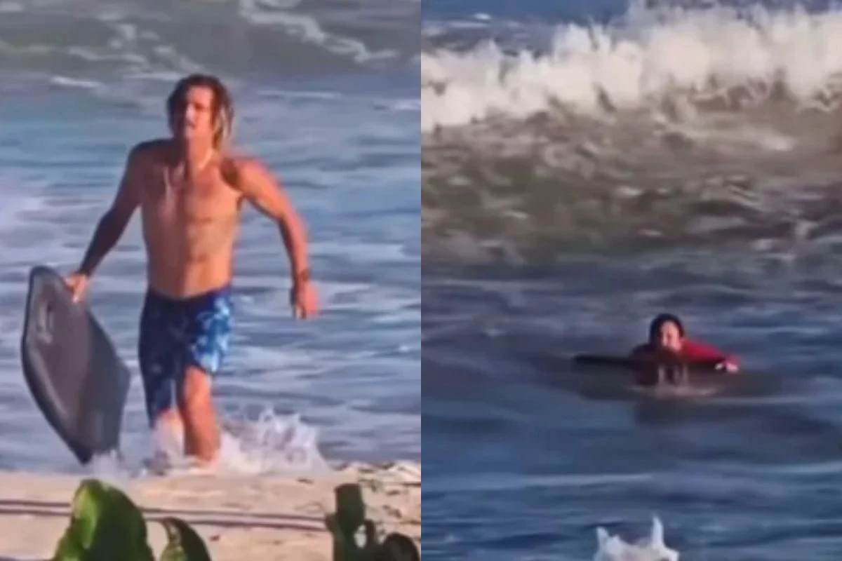 AL: surfista usa prancha para salvar mulher de afogamento
