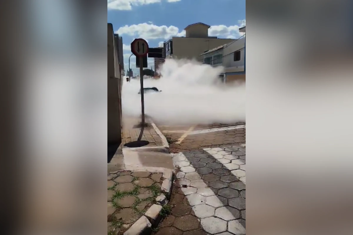 Tubulação de oxigênio vaza e cria névoa branca em cidade do interior