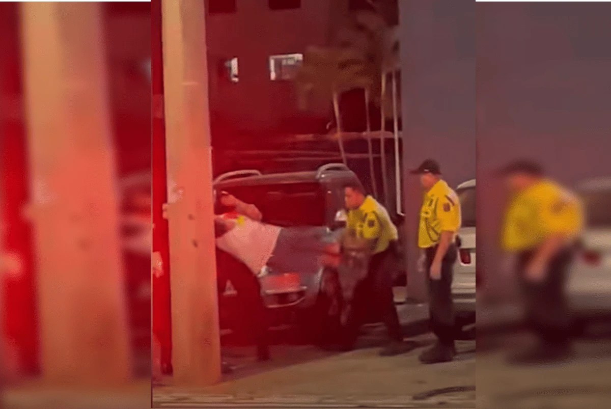 Motorista bêbado bate em carro e resiste à abordagem policial. Vídeo