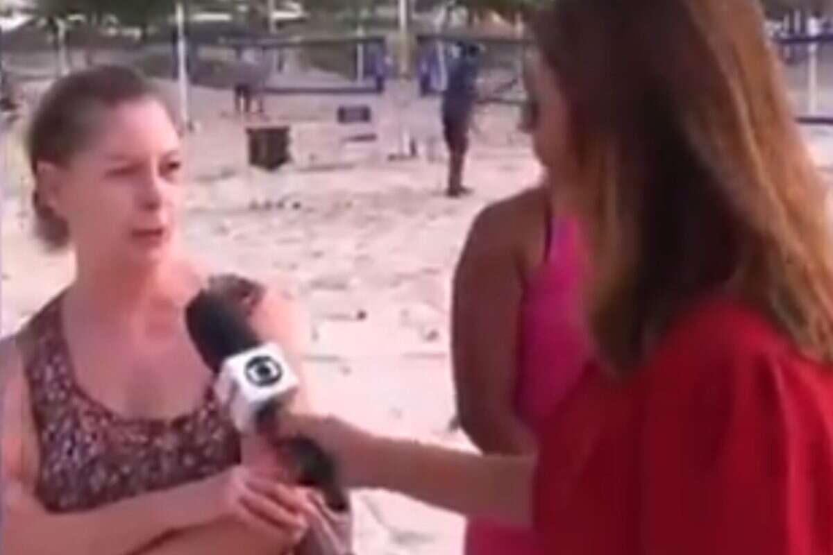 Repórter da Globo tenta entrevistar mulher e leva fora ao vivo