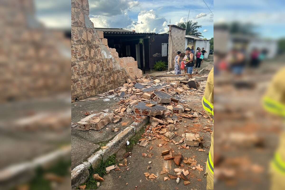 Vídeo: homem em surto atropela tia e derruba muro de casa no DF