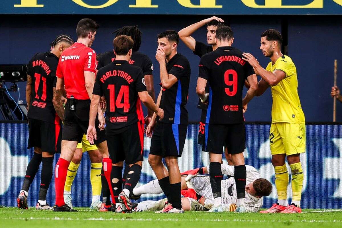 Ter Stegen tem lesão feia e sai chorando em goleada do Barcelona