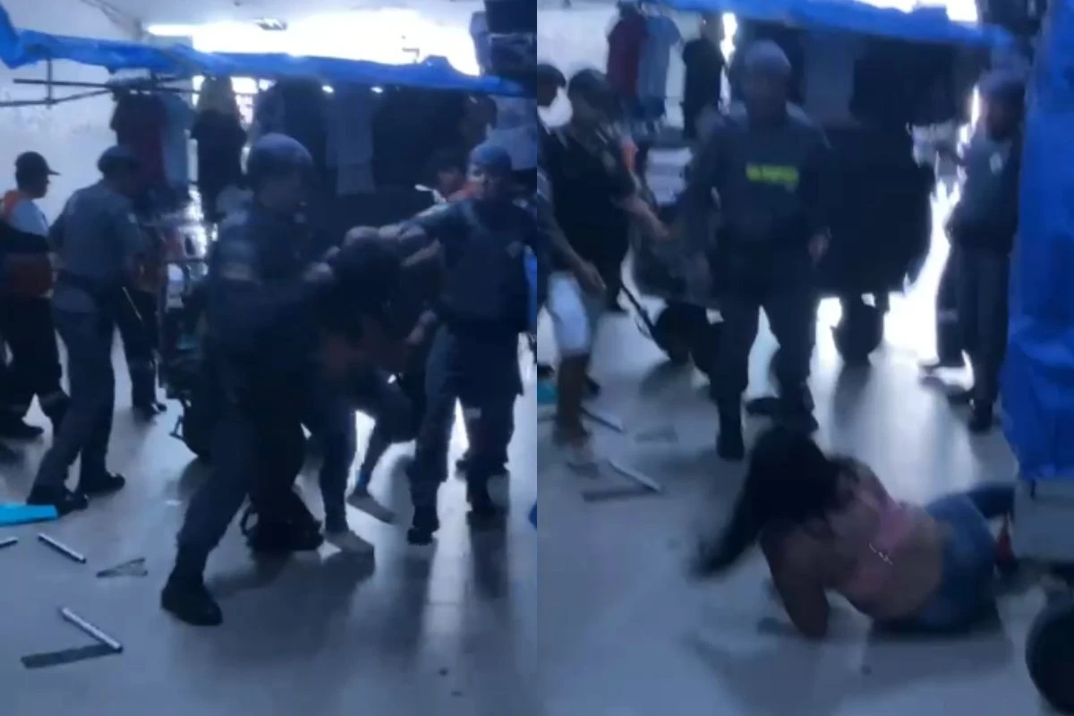Vídeo: PM de SP puxa cabelos e joga mulher no chão em comércio no Brás