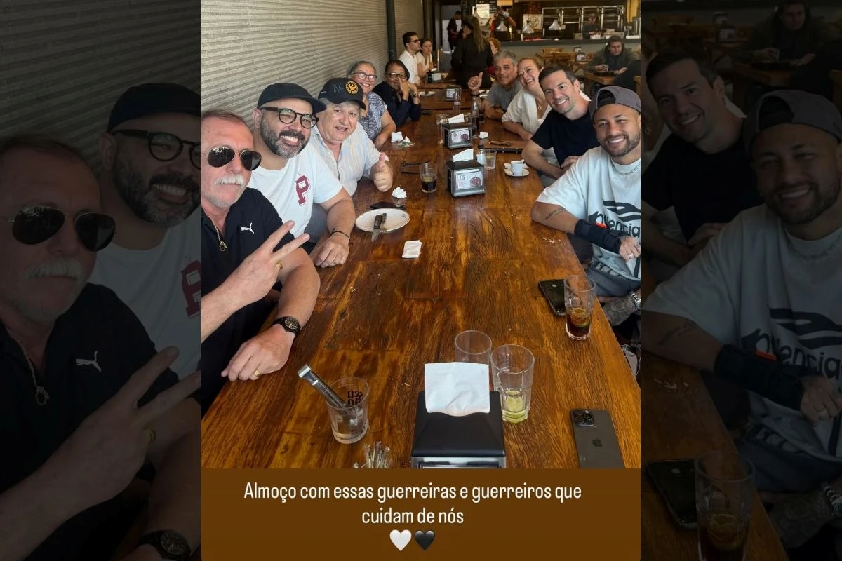 Neymar leva funcionários a renomada churrascaria em São Paulo. Veja