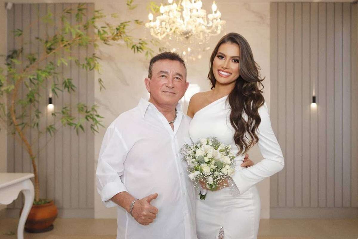 Vídeo: Amado Batista se casa com miss 51 anos mais nova no MT