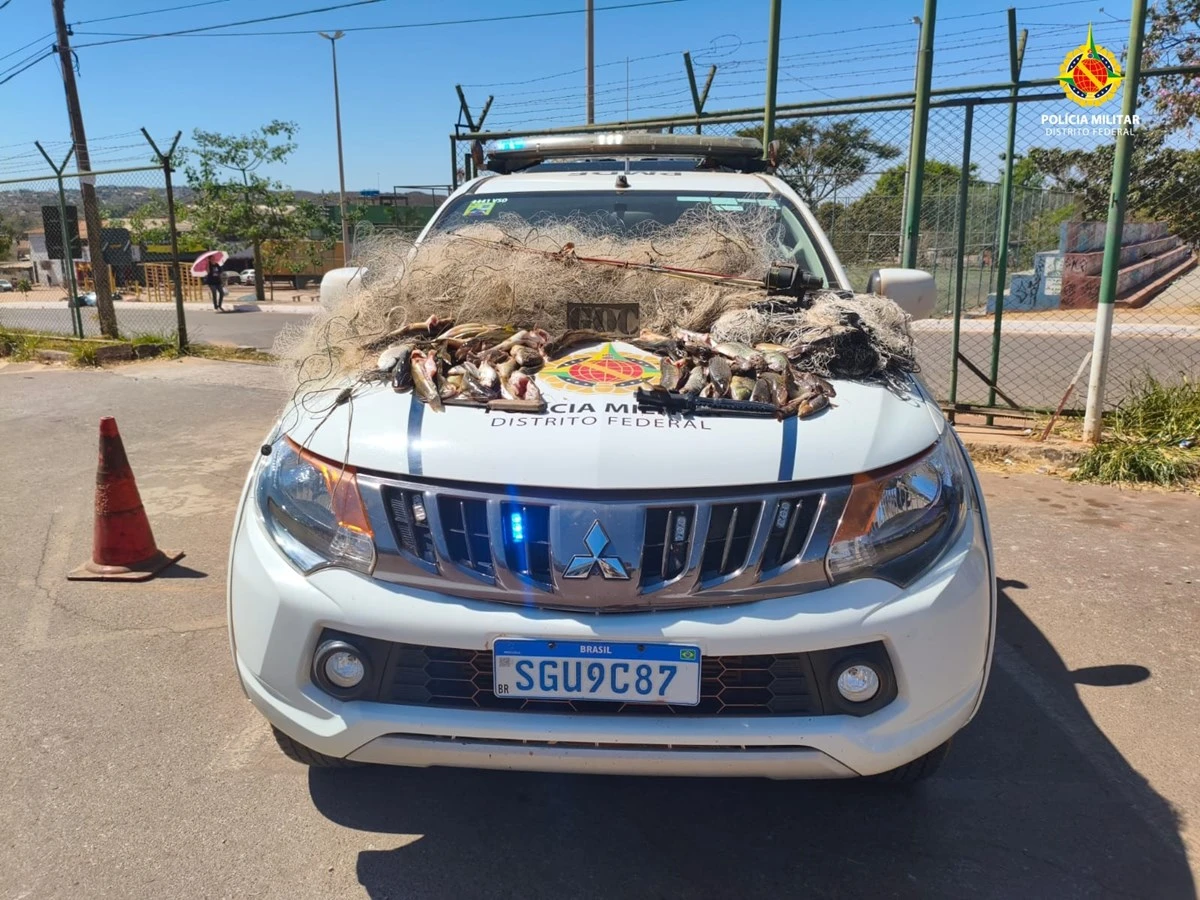 Homens são detidos pela PMDF por pesca proibida em barragem