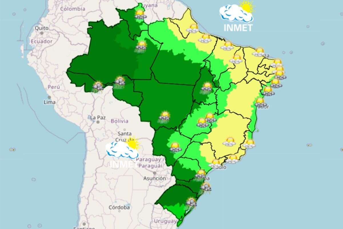 Clima: feriado será marcado por chuvas intensas na maior parte do país