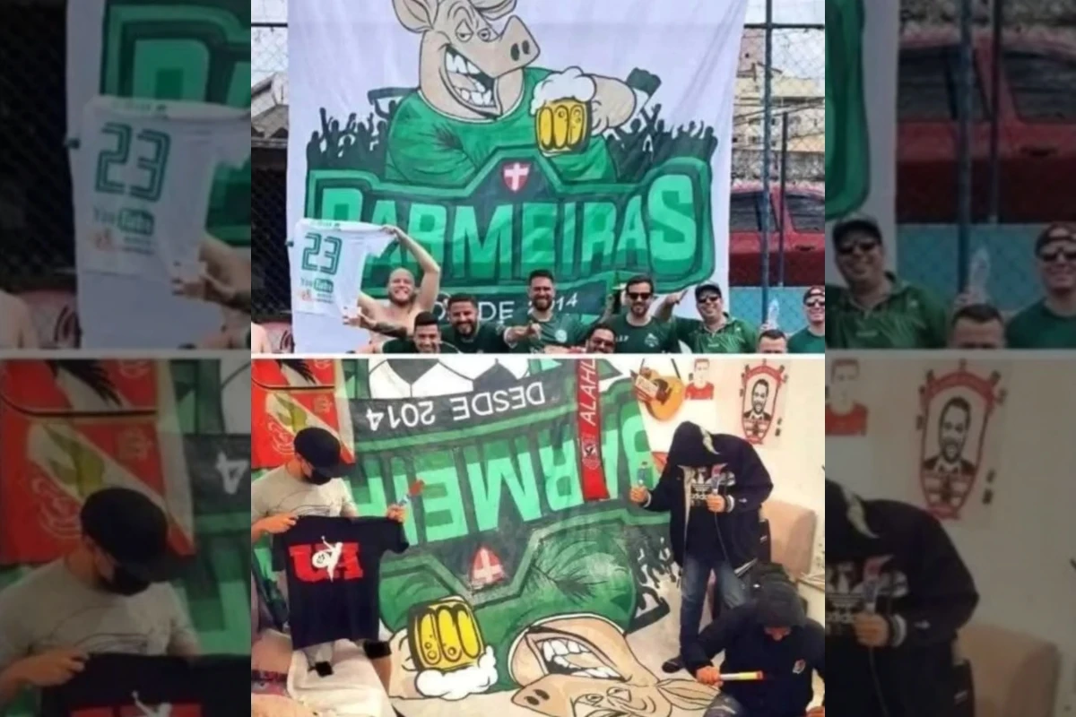 Torcedores do Al-Ahly roubam bandeira de grupo palmeirense. Veja vídeo