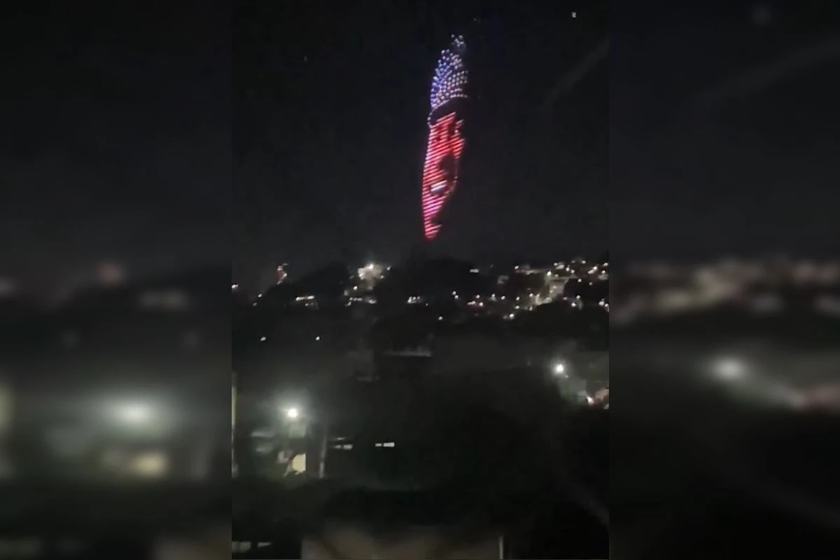 Vídeo: drones iluminam o céu do Rio com rosto de Vinícius Júnior