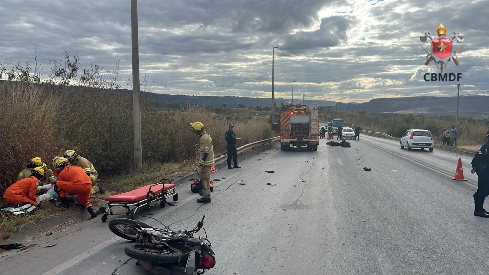 Homem morre após batida frontal entre duas motos na DF-150