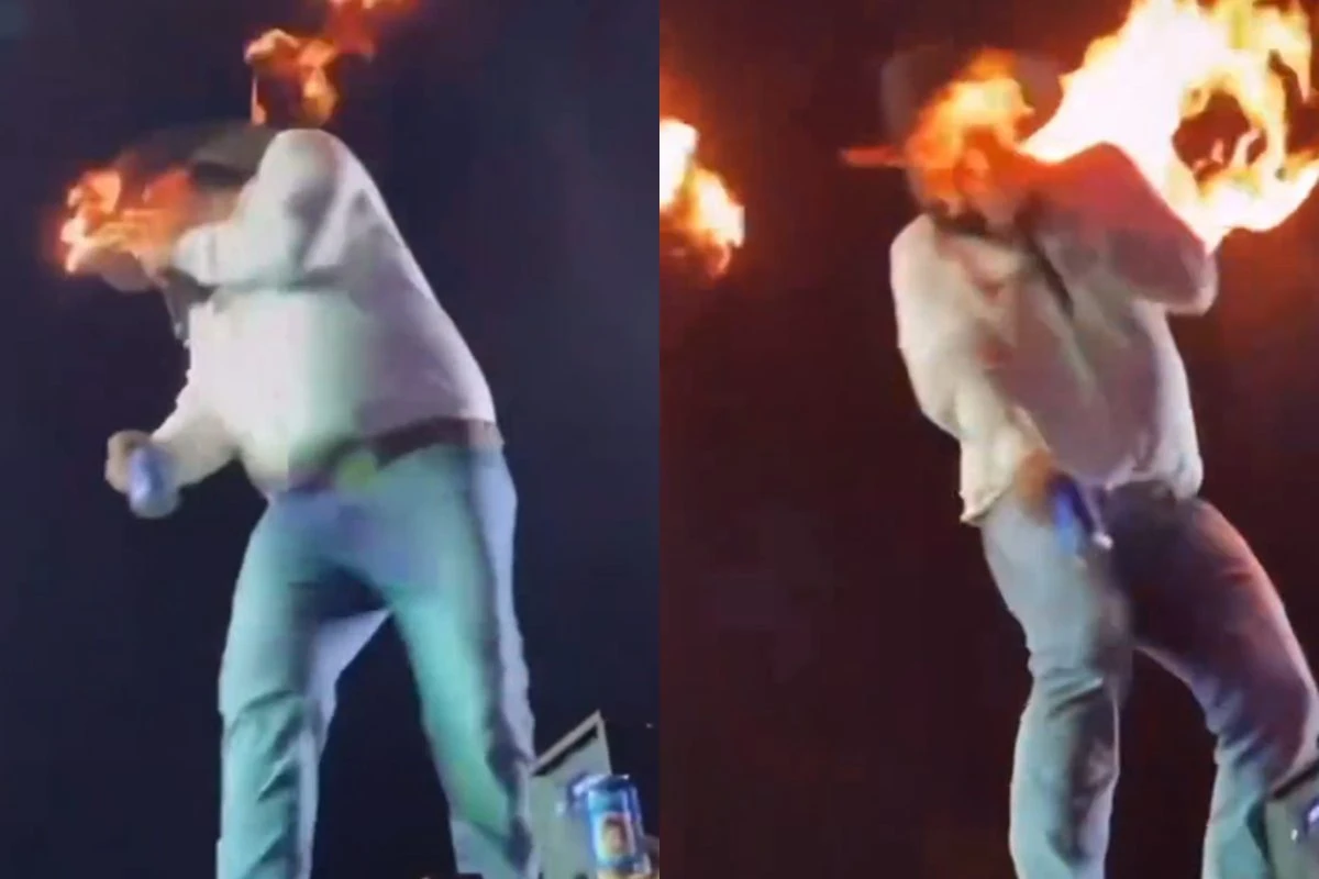 Vídeo: Léo fica ferido após ter rosto atingido por fogo em show