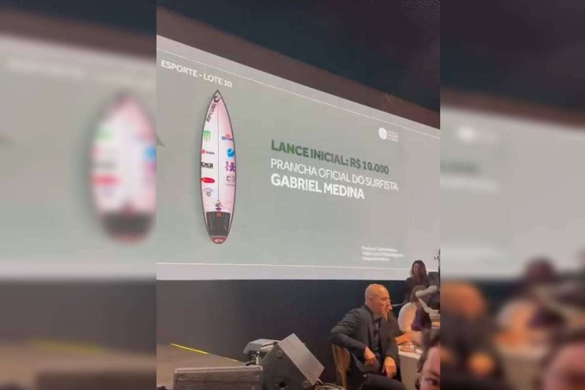 Lance de R$ 160 mil leva prancha de Gabriel Medina em leilão filantrópico