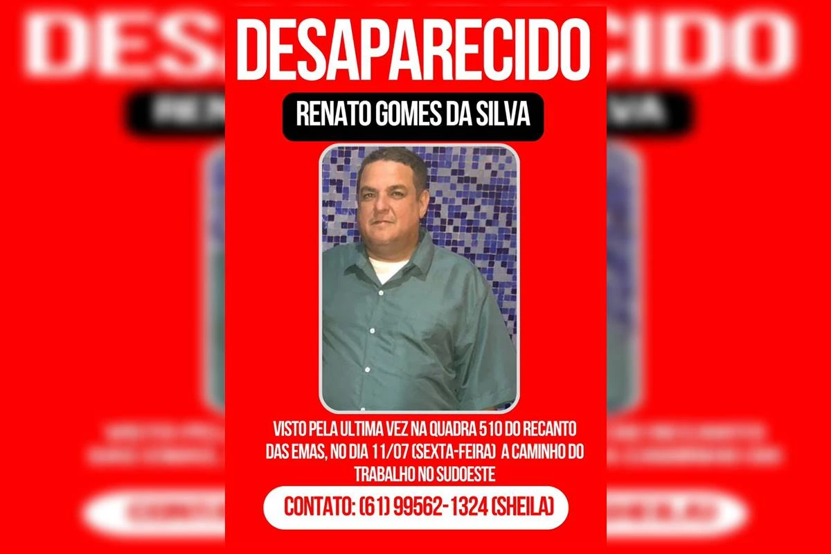 Esposa pede ajuda para achar segurança desaparecido há três dias no DF
