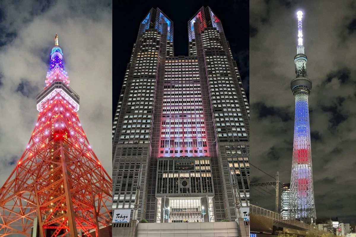 Trump no Japão: monumentos de Tóquio são iluminados nas cores dos EUA