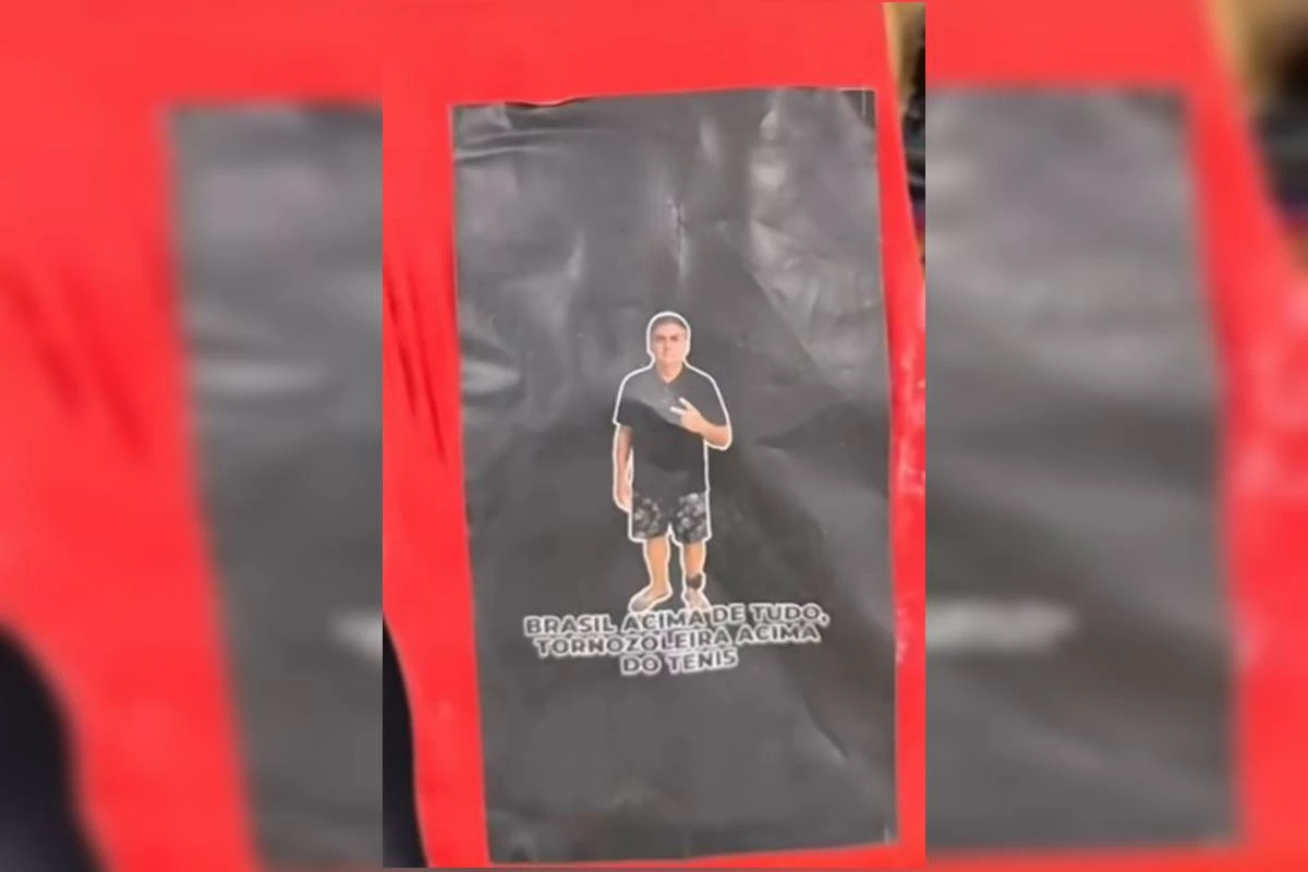 Bandidos usam foto de Bolsonaro com tornozeleira em tablete de maconha