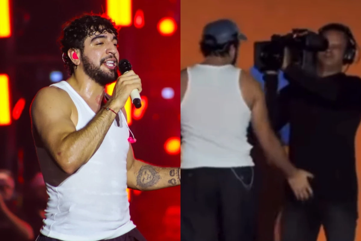 Nattan é flagrado apalpando parte íntima de cinegrafista durante show