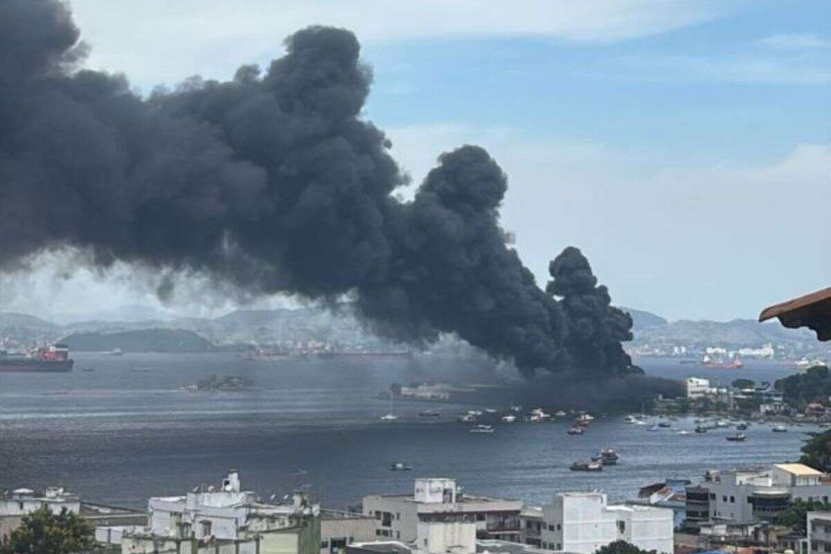 RJ: incêndio em fábrica de óleo combustível já dura mais de 6h. Vídeos