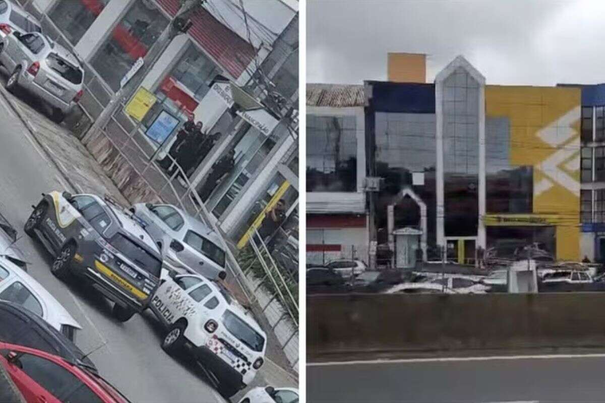 Vídeo: bandidos fazem reféns em assalto a banco na Grande São Paulo