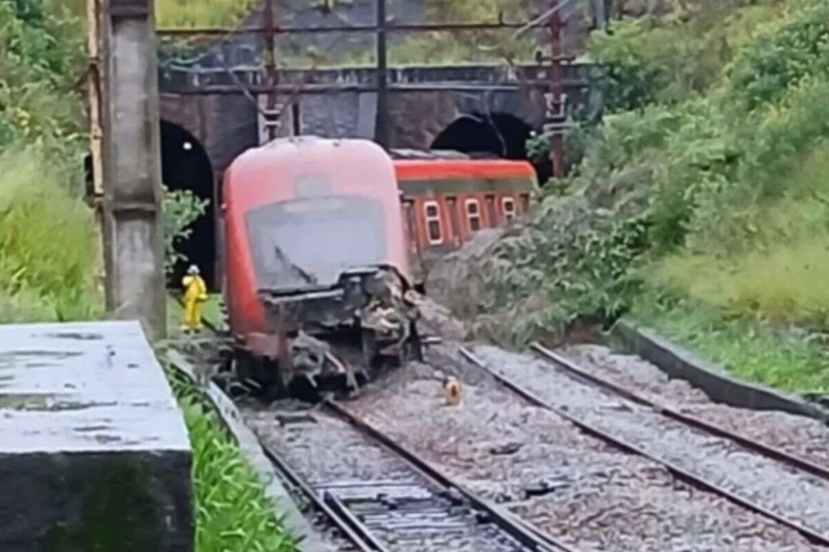 Deslizamento de terra após temporal atinge trem e afeta Linha 7-Rubi