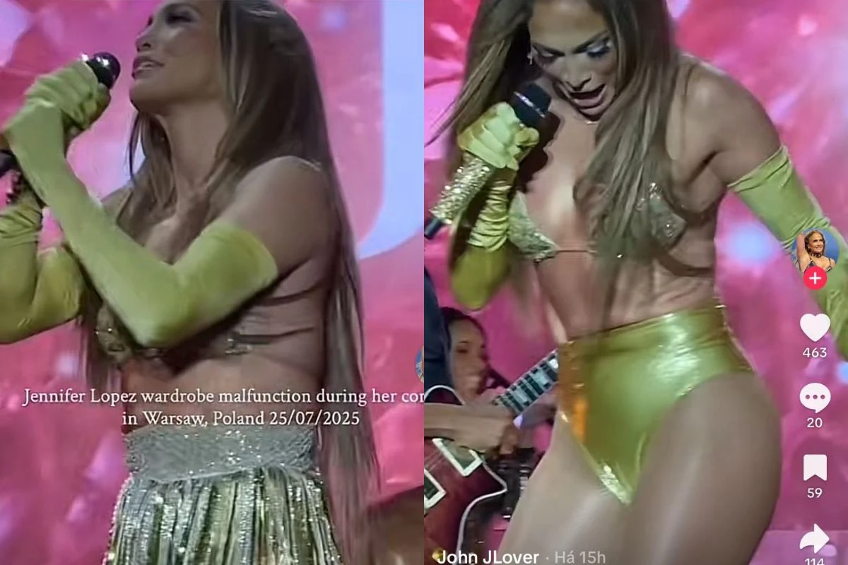 Jennifer Lopez perde saia no palco e reação diverte fãs na Polônia