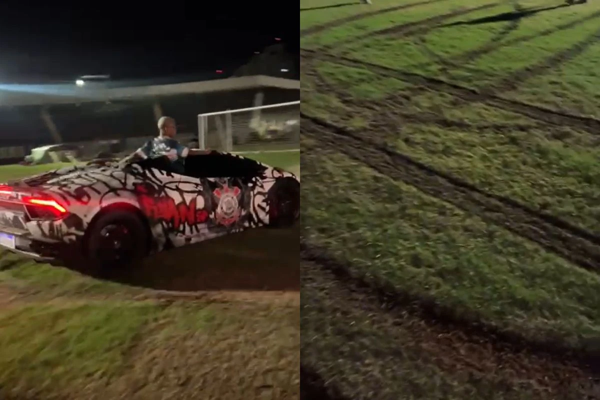 Vídeo: MC Ryan é detido por destruir grama de estádio com Lamborghini